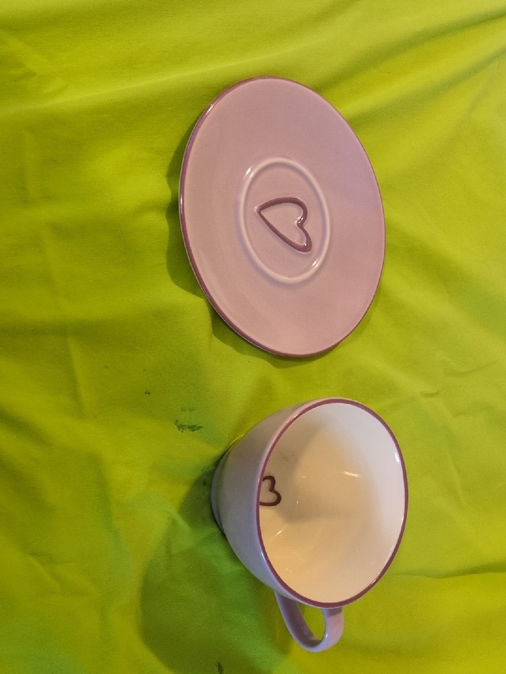 Starbucks Purple Heart Ceramic Cup and Saucer